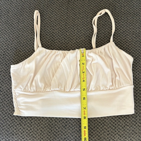 Cream Ruched Crop Top - Picture 6 of 6